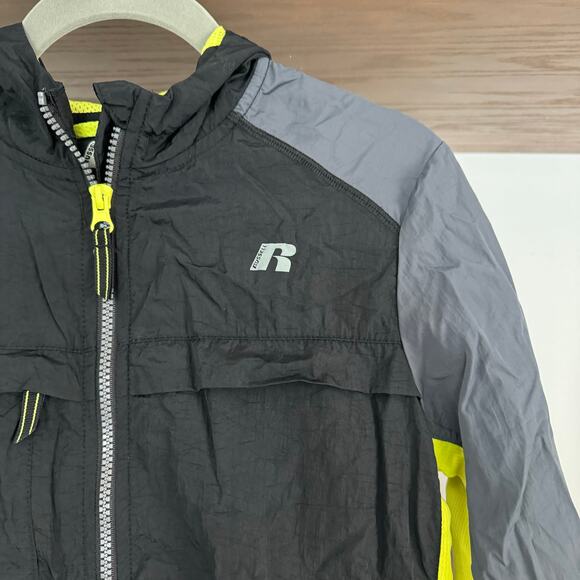 Russell Hooded Lightweight Jacket in Black - Picture 3 of 5